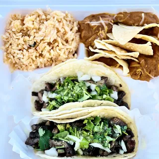 Two Carne Asada Tacos Meal