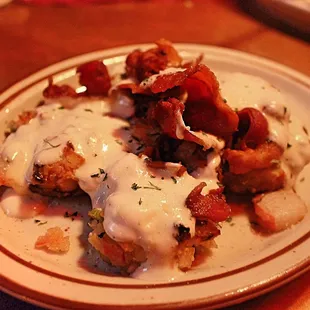 Large Mushroom Caps appetizer. Mushrooms stuffed with crab and topped with bacon. OUTSTANDING!!!
