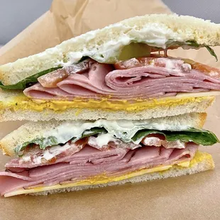 Outstanding ham &amp; Swiss on sourdough!