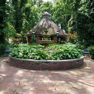 central fountain and gazebo