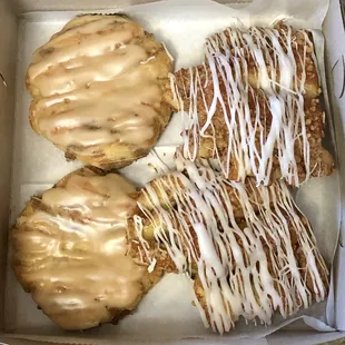 Maple Nut Danish &amp; Vanilla Glazed Bearclaw