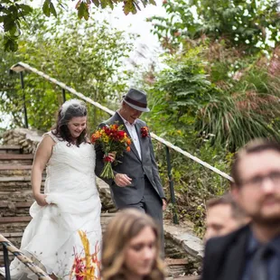 The steps down to the grotto