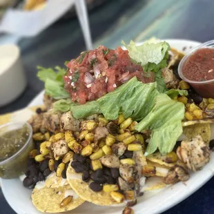 a plate of mexican food on a table