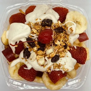 a bowl of fruit and yogurt