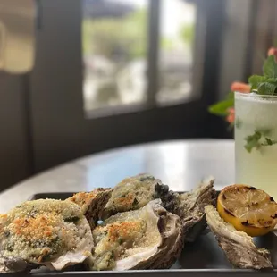 Grilled oysters