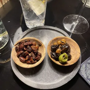Welcome snacks - olives and nuts
