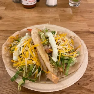 Chicken puffy taco