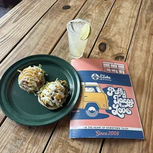 Puffy tacos and $5 house happy hour margarita