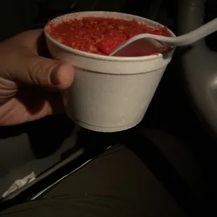 The Hot Cheeto Elote in a cup