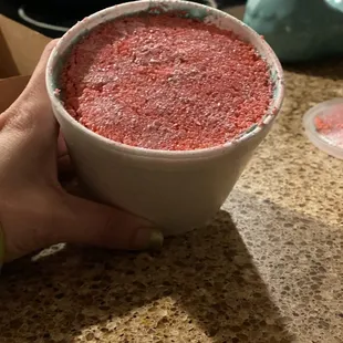 I got the Mermaid Elote! Pink cheese, blue sour cream and edible glitter! ‍ It&apos;s DELICIOUS