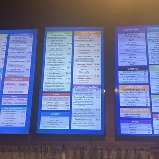 Menu and pricing
