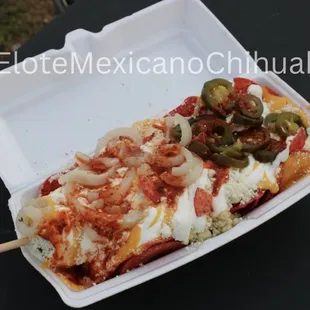 Elote Entero Chorreado