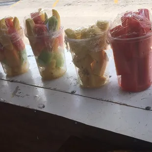 The fresh fruit In Elote stand