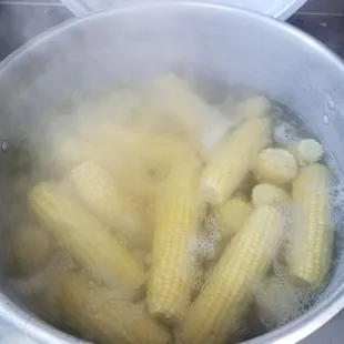 Preparing the corn