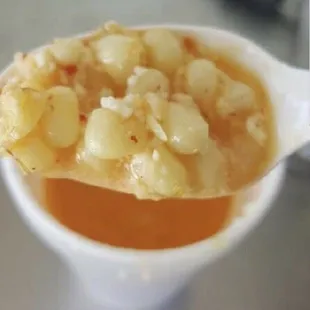 a spoon full of food