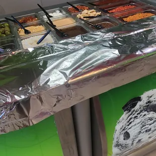 This is the topping bar for elotes.  Look how neat and yummy!