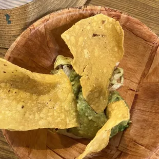 Avocado with chip