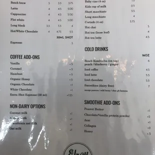 Drink Menu