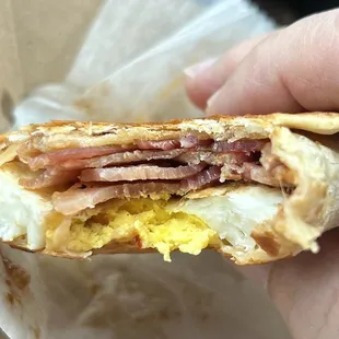 BBQ bacon &amp; egg wrap