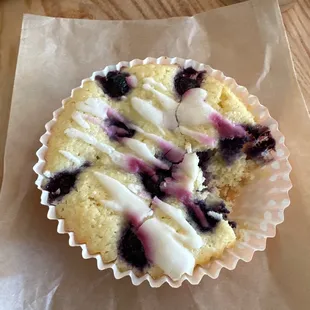 Lemon blueberry tart made by Spinach Tiger Bakery