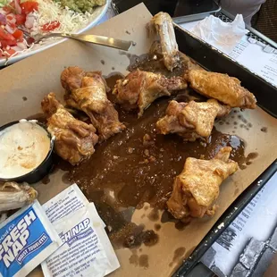 Super duper spicy Caribbean wings...yuck