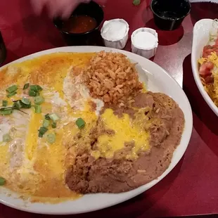 Taco and enchilada combo
