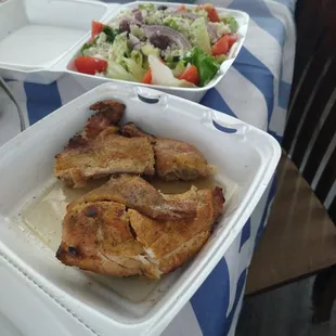 1/2 chicken ala carte &amp; Greek Salad