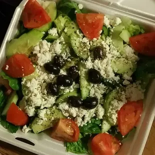 Greek Salad is BOMB.COM I tried pretty much everything and cant complain. Bomb Bomb