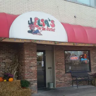 the front of the restaurant