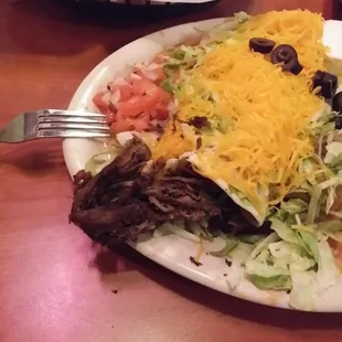 Disgusting, burnt beef