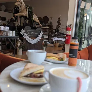 coffee and sandwiches