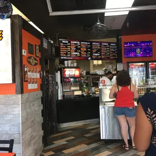 a woman ordering food