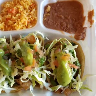 My first time here. Got the March special 3 chicken street tacos with rice and beans.  Really good..will be going again