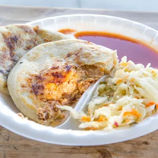 Pupusas $2.75/each (pork one opened)