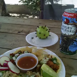 al pastor and carnitas. Nice salsa