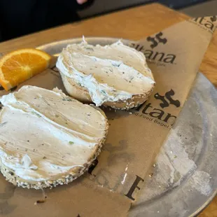 Bagel with plain cream cheese