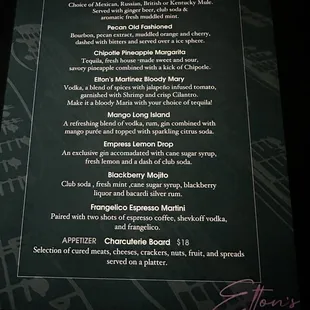 the menu