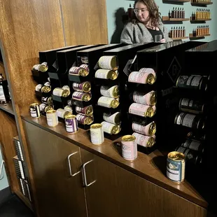 a woman behind the counter