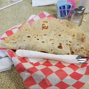 This is my breakfast taco that I couldn't finish!