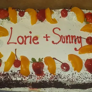 Office cake for coworkers wedding. Mocha Tres Leche