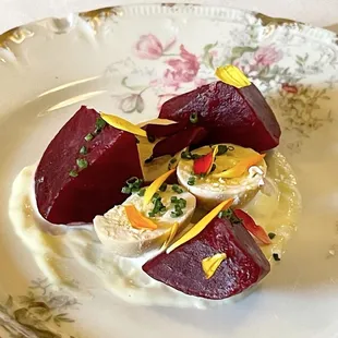 Egg &amp; beet amuse-bouche