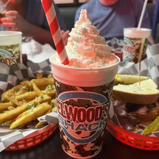 Peanut Butter Banana Shake Peanut Butter Banana Shake Basket Parmesan Fries