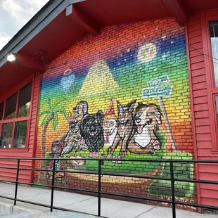 Mural on the side of the building