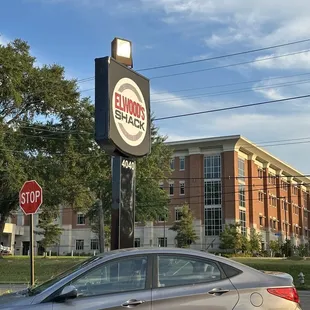 Exterior sign, right across from UM