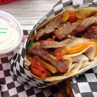 Philly Cheese Brisket Wrap