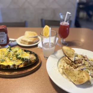 Spinach omelette and chicken Alfredo