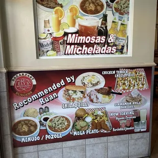 menu, tacos