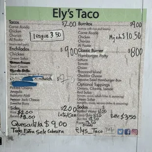 Updated menu