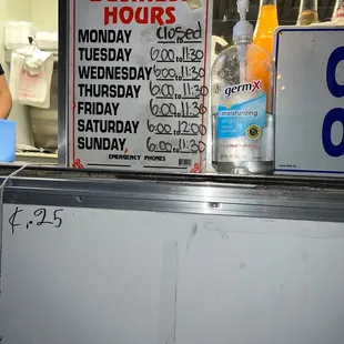 Hours of operation