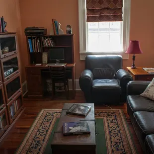 Sitting area in great room with PC and printer